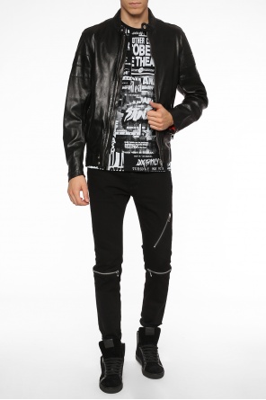 Leather jacket with band collar, zdjęcie 2 Leather jacket with band collar od Diesel
